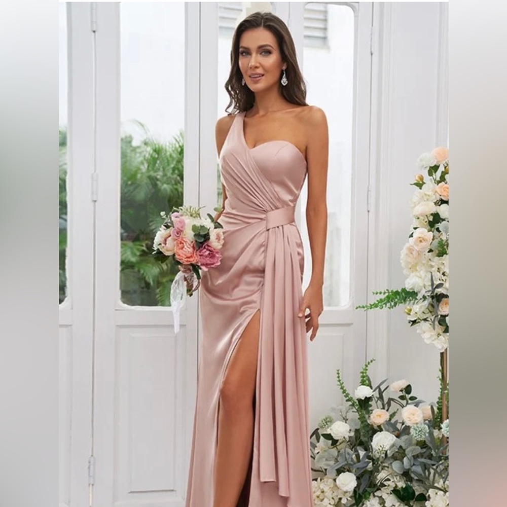 HEBEOS dusty rose bridesmaids dress